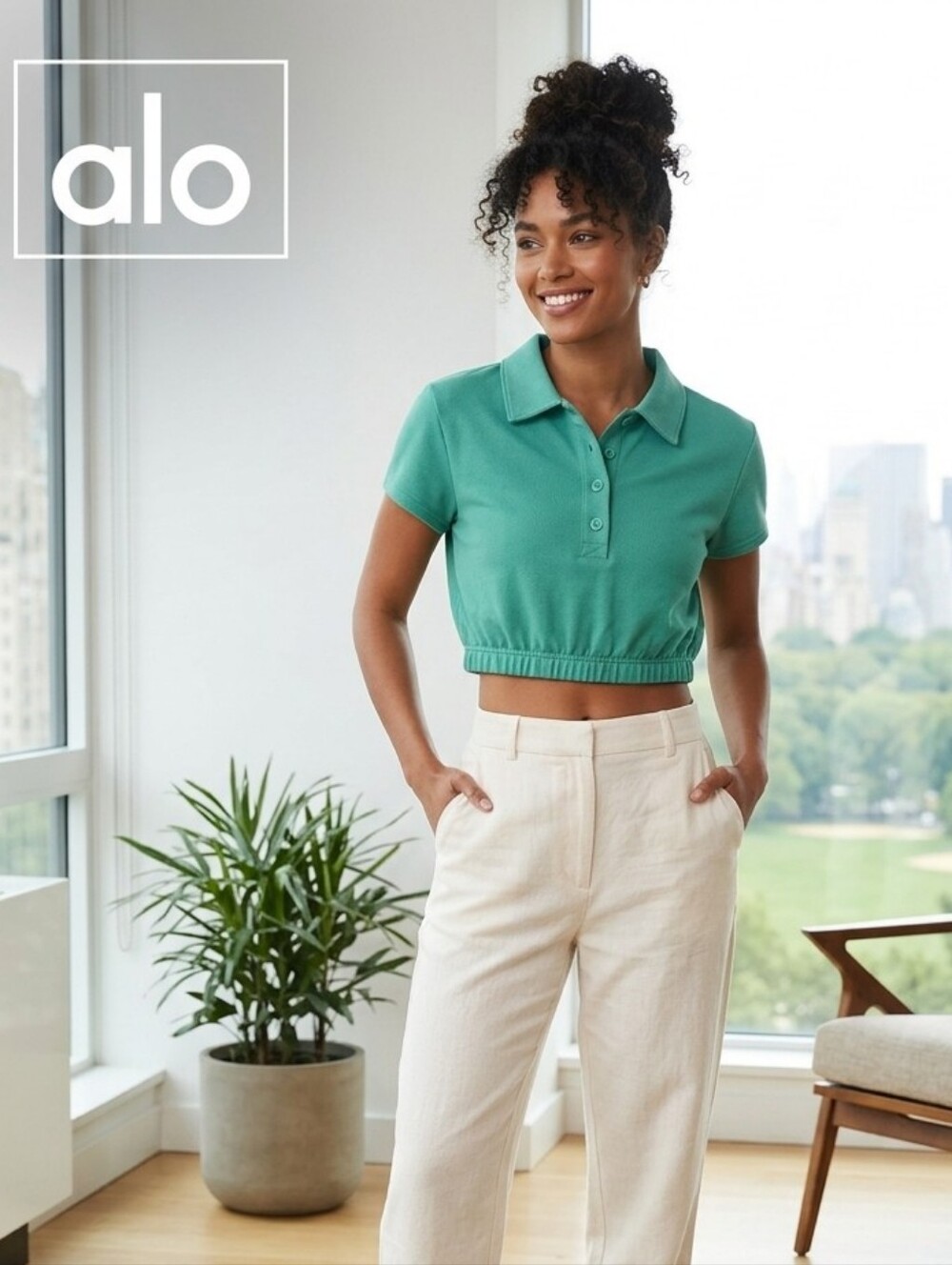 green Alo top Size S